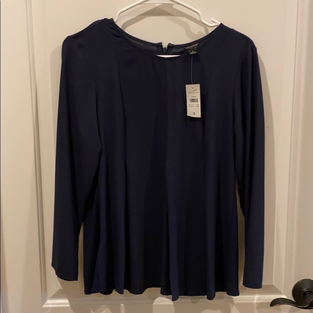 NWT Ann Taylor Navy Blouse